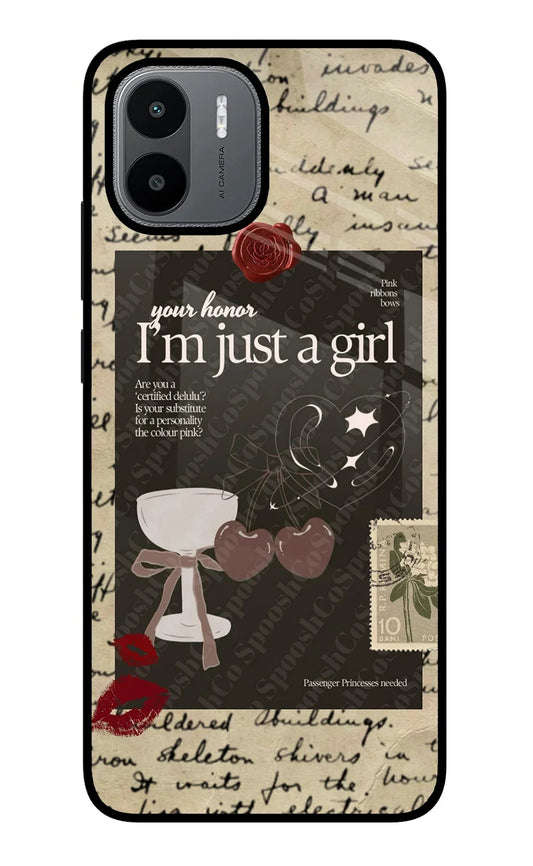 I am just a girl Redmi A1/A2 Glass Case