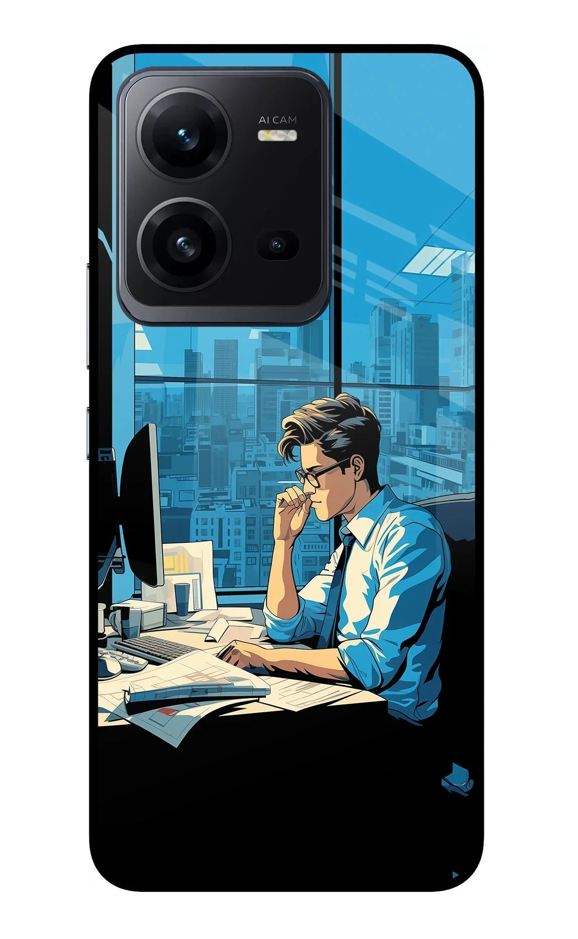 Focused Hustler (AI Generated) Vivo V25 5G Glass Case