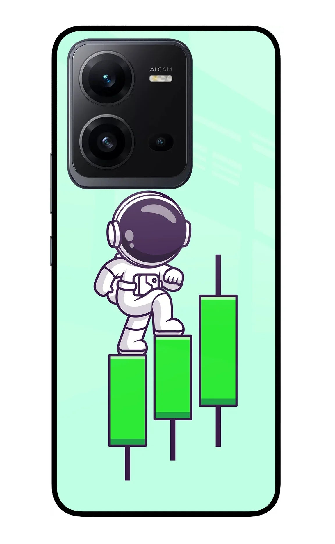 Astronaut Trader Vivo V25 5G Glass Case