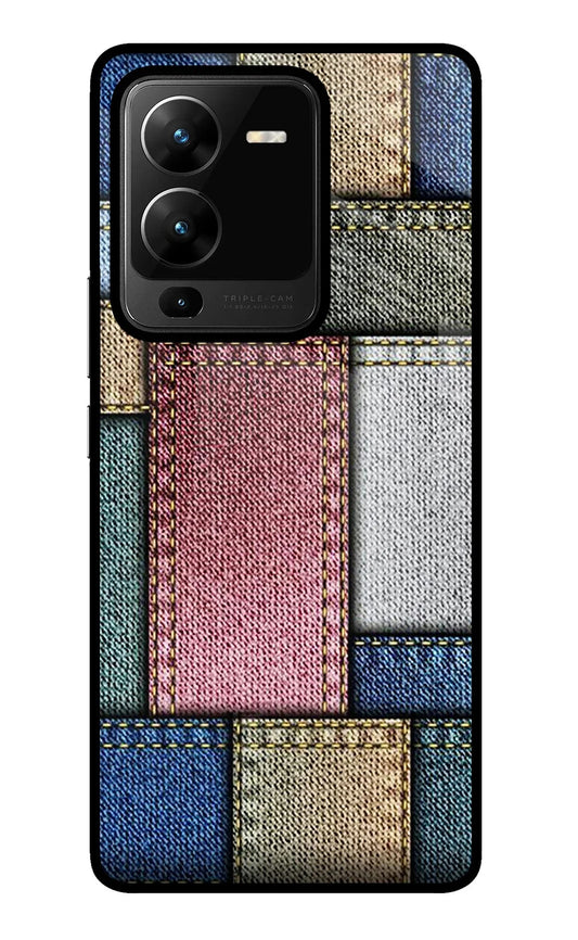 Multicolor Jeans Vivo V25 Pro 5G Glass Case