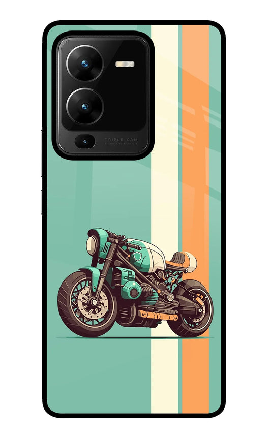 Striped Moto Drift Vivo V25 Pro 5G Glass Case