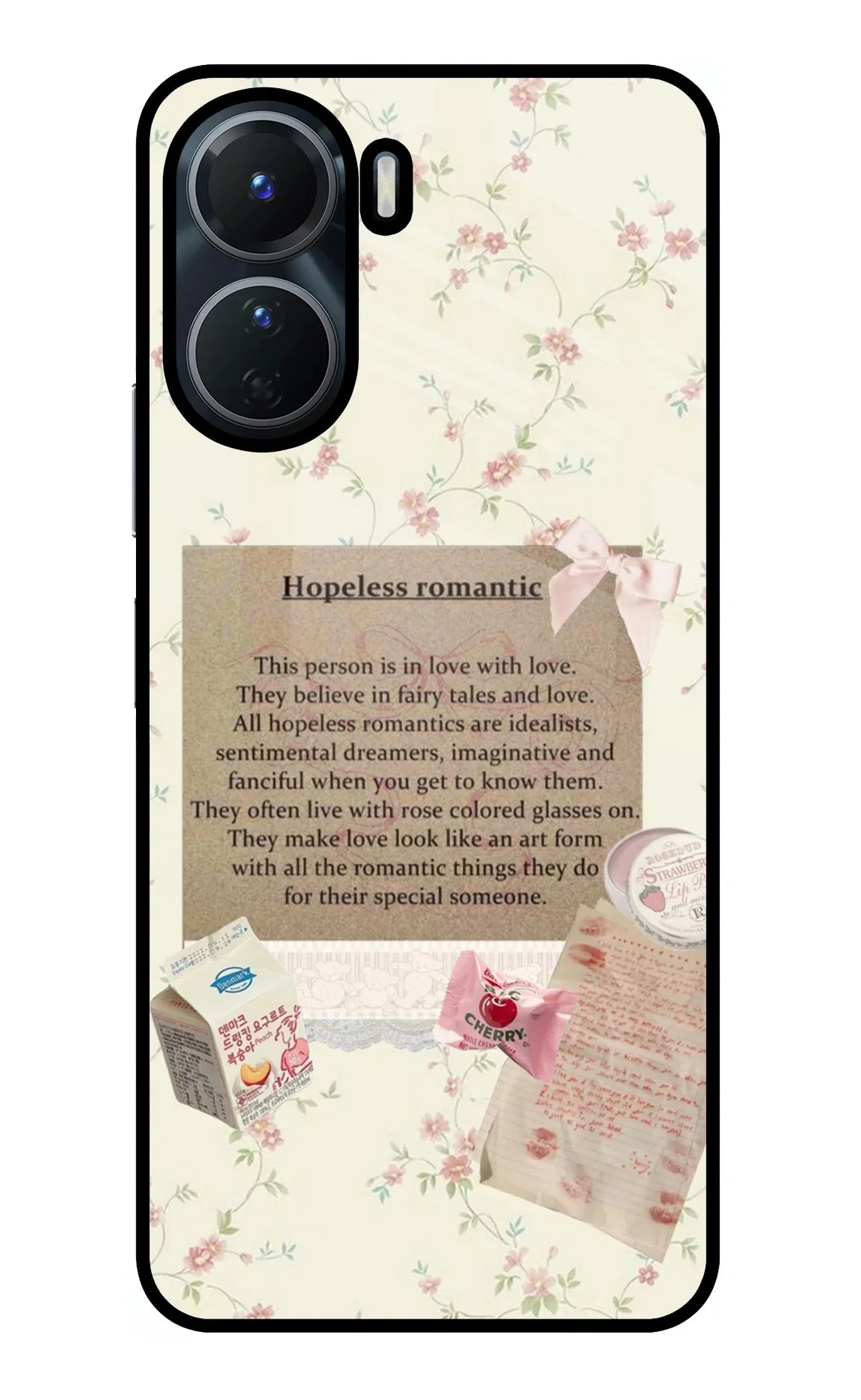 Hopeless Romantic Vivo Y16 Glass Case