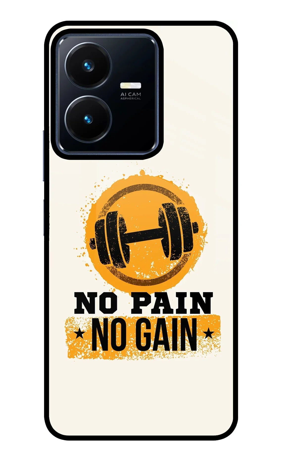 No Pain No Gain Vivo Y22 Glass Case