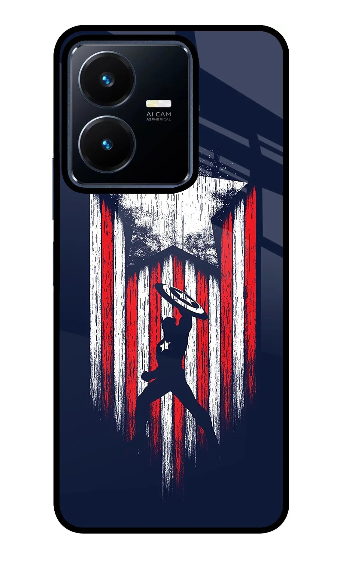Captain America Marvel Art Vivo Y22 Glass Case