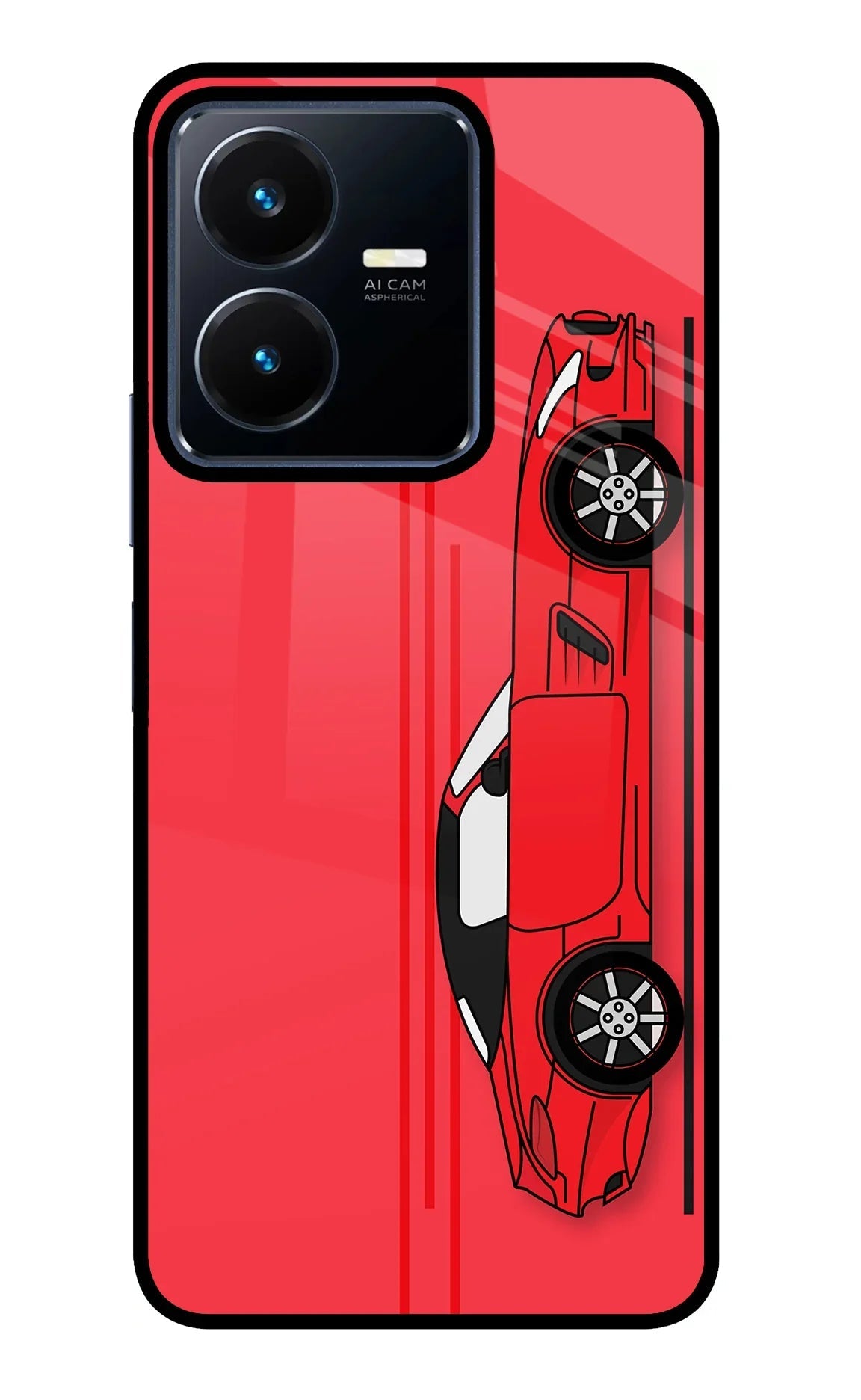 Red Velocity Vivo Y22 Glass Case