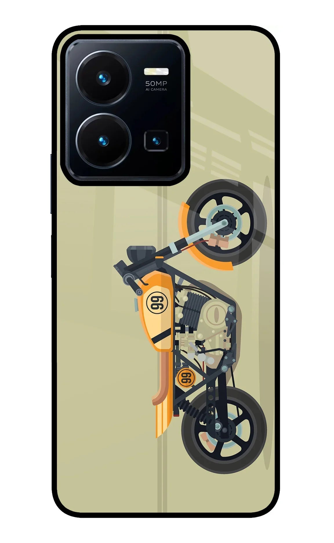 Vertical Speedster Vivo Y35 Glass Case