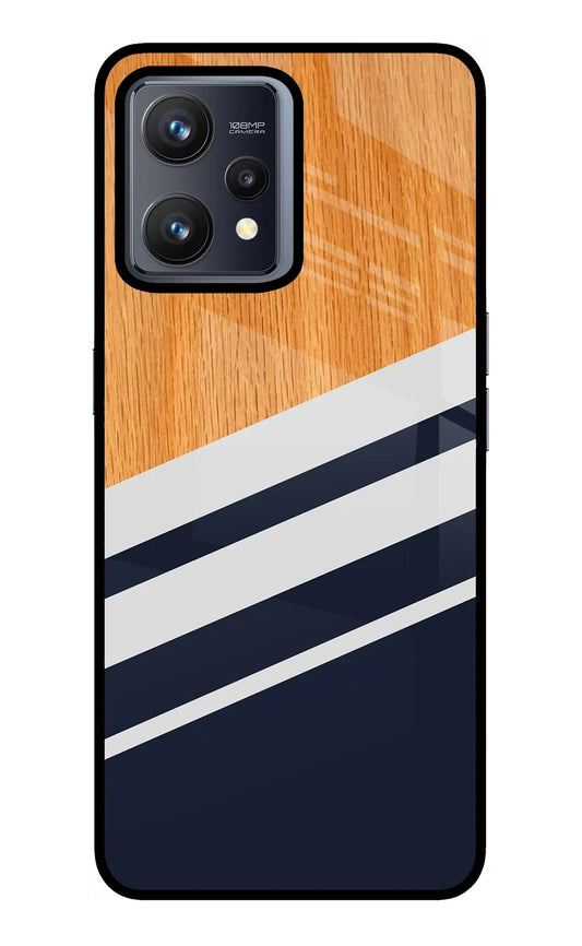 Blue and white wooden Realme 9 4G Back Cover
