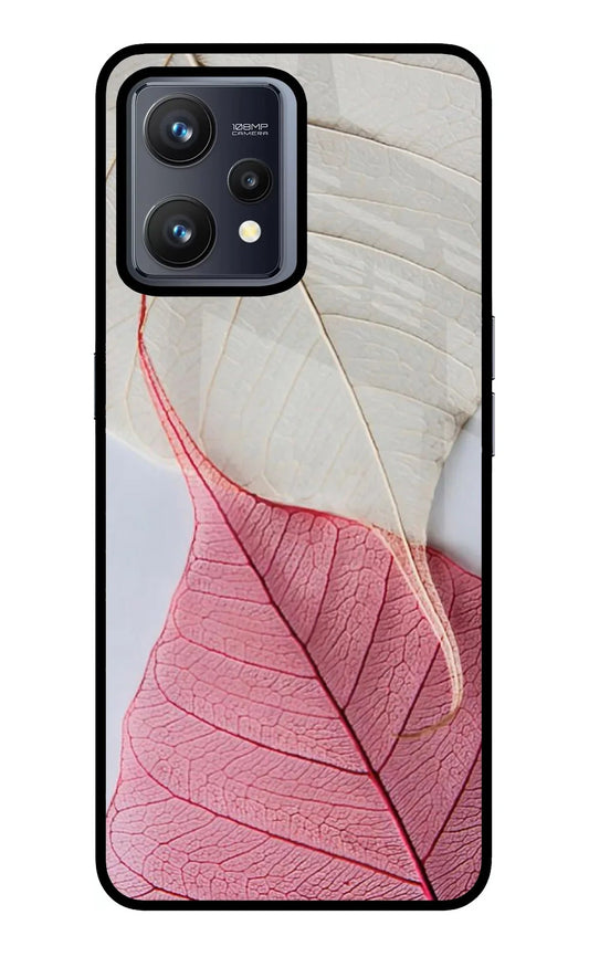 White Pink Leaf Realme 9 4G Back Cover