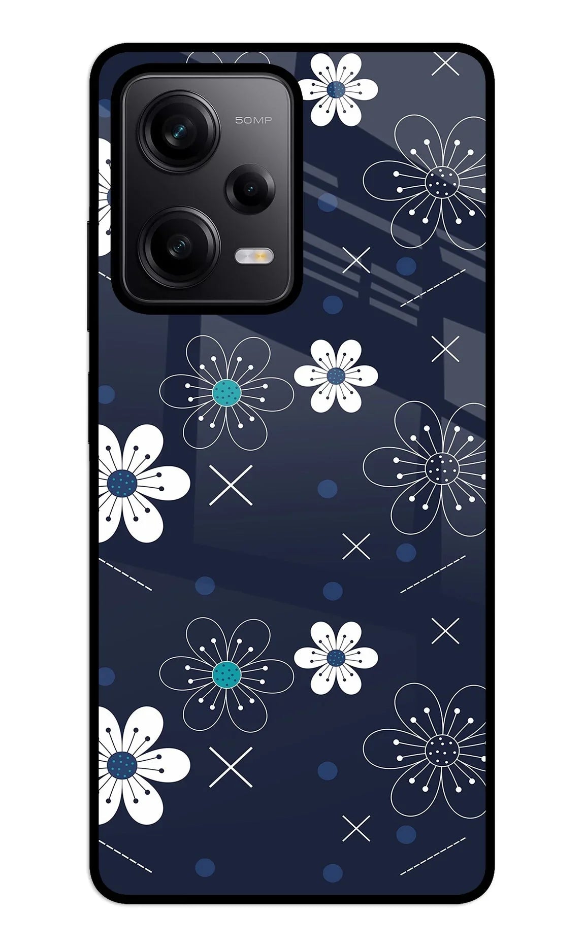 Flowers Redmi Note 12 5G Glass Case