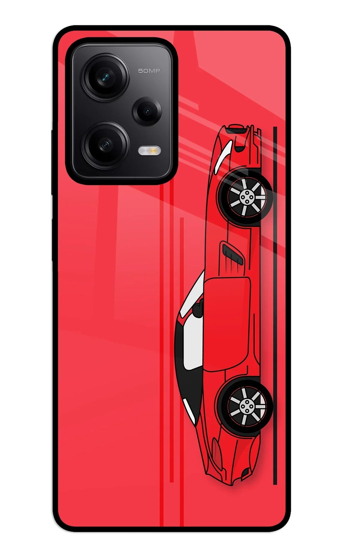 Red Velocity Redmi Note 12 5G Glass Case