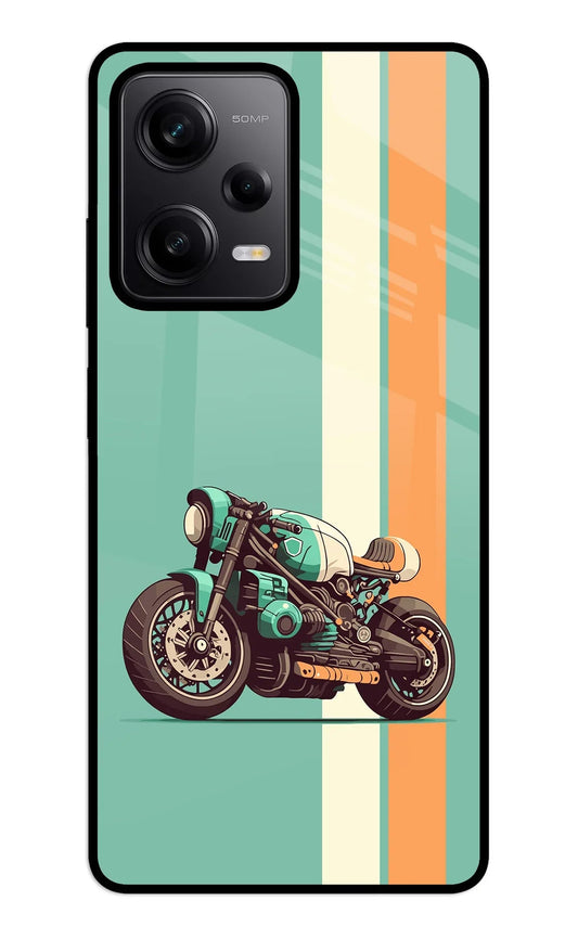 Striped Moto Drift Redmi Note 12 5G Glass Case
