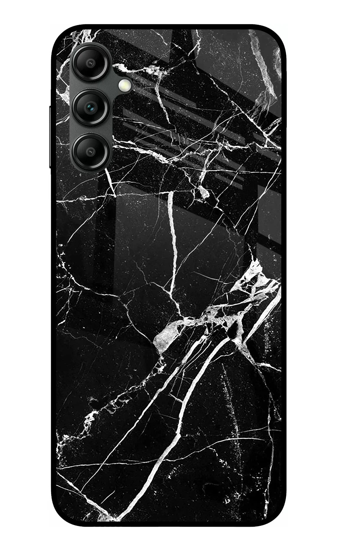 Black Marble Pattern Samsung A14 5G Glass Case