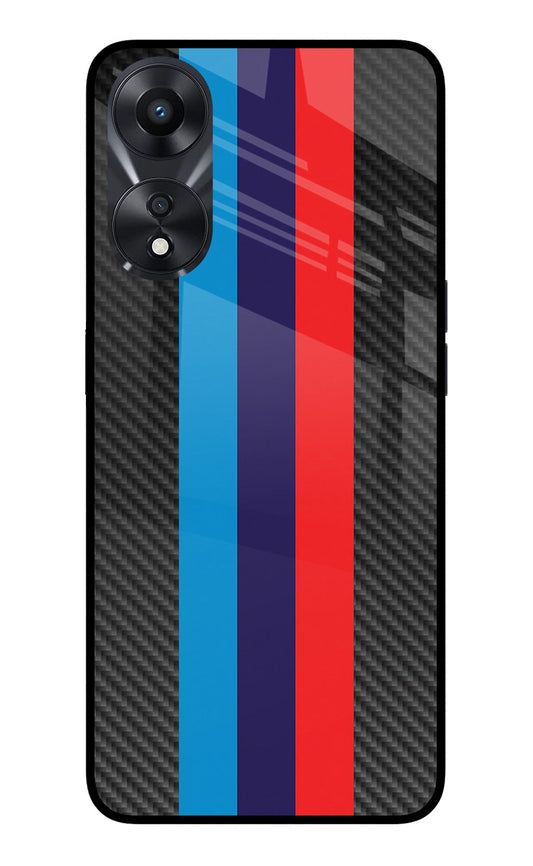 BMW Stripes Pattern Oppo A78 5G Glass Case