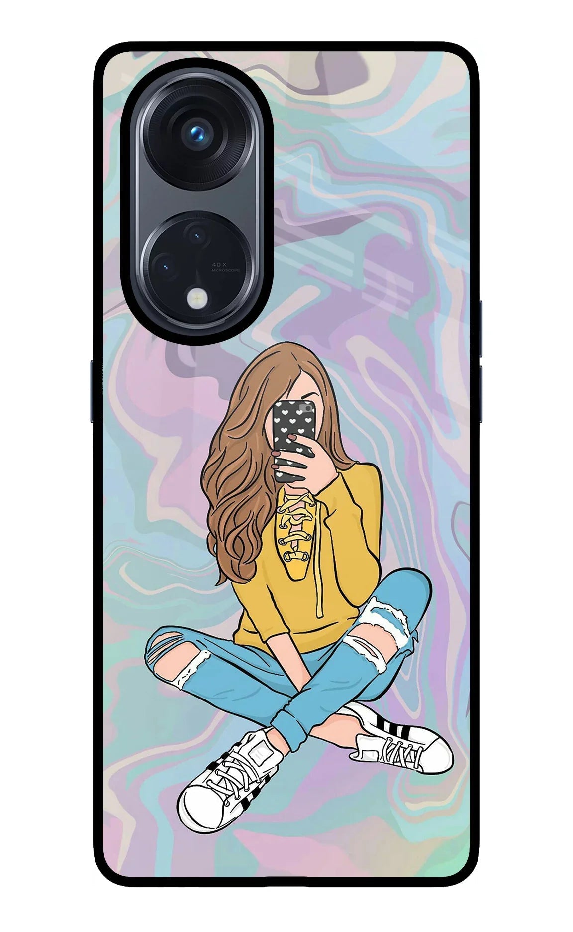 Selfie Girl Oppo Reno8 T 5G Back Cover