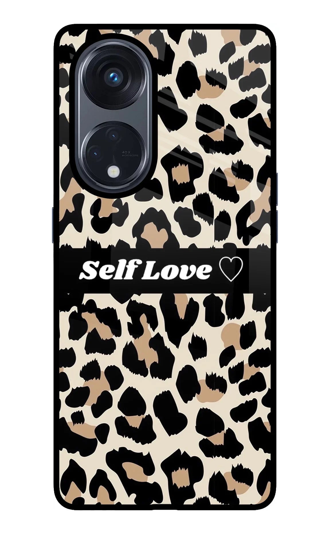 Leopard Print Self Love Oppo Reno8 T 5G Glass Case