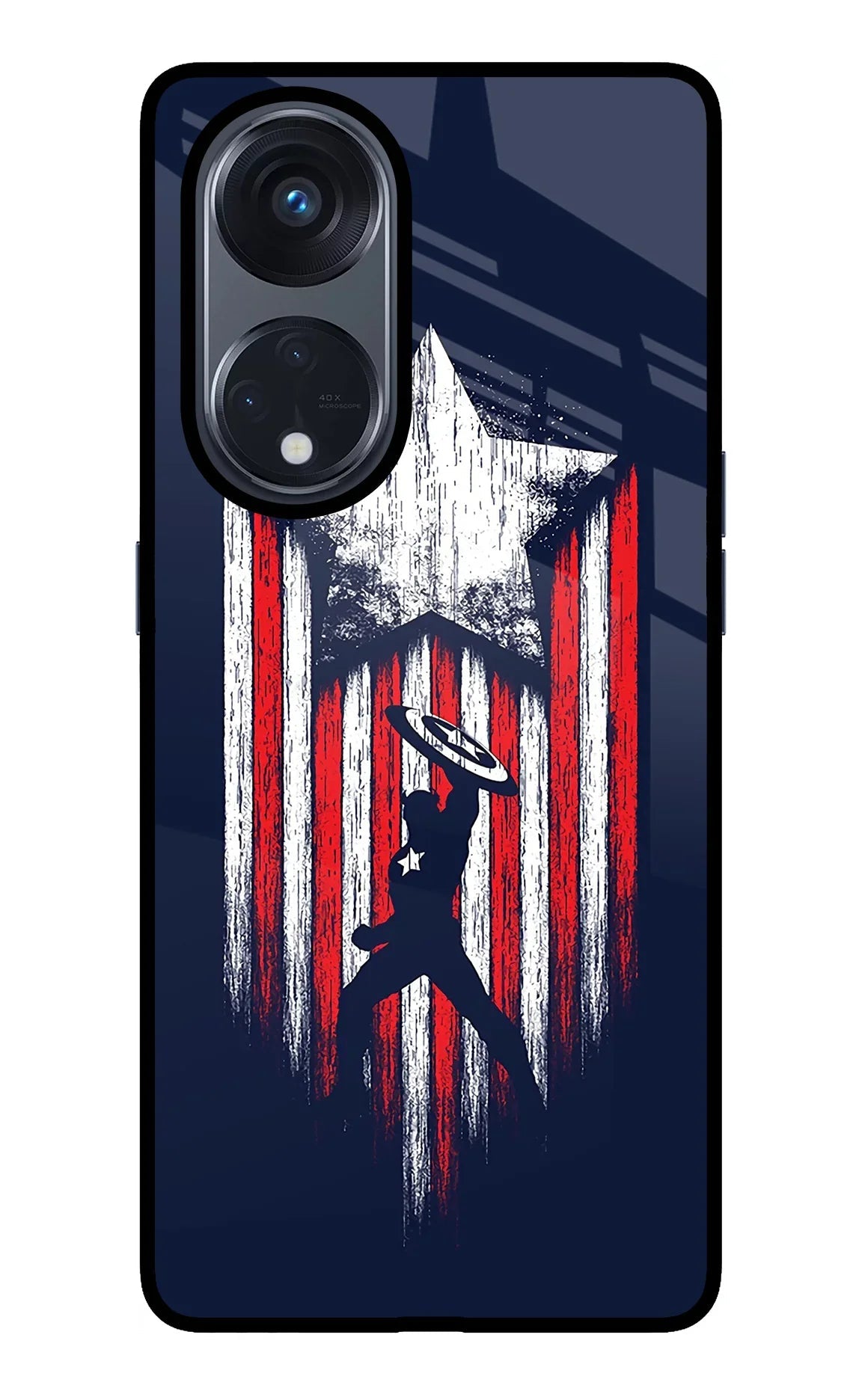 Captain America Marvel Art Oppo Reno8 T 5G Glass Case