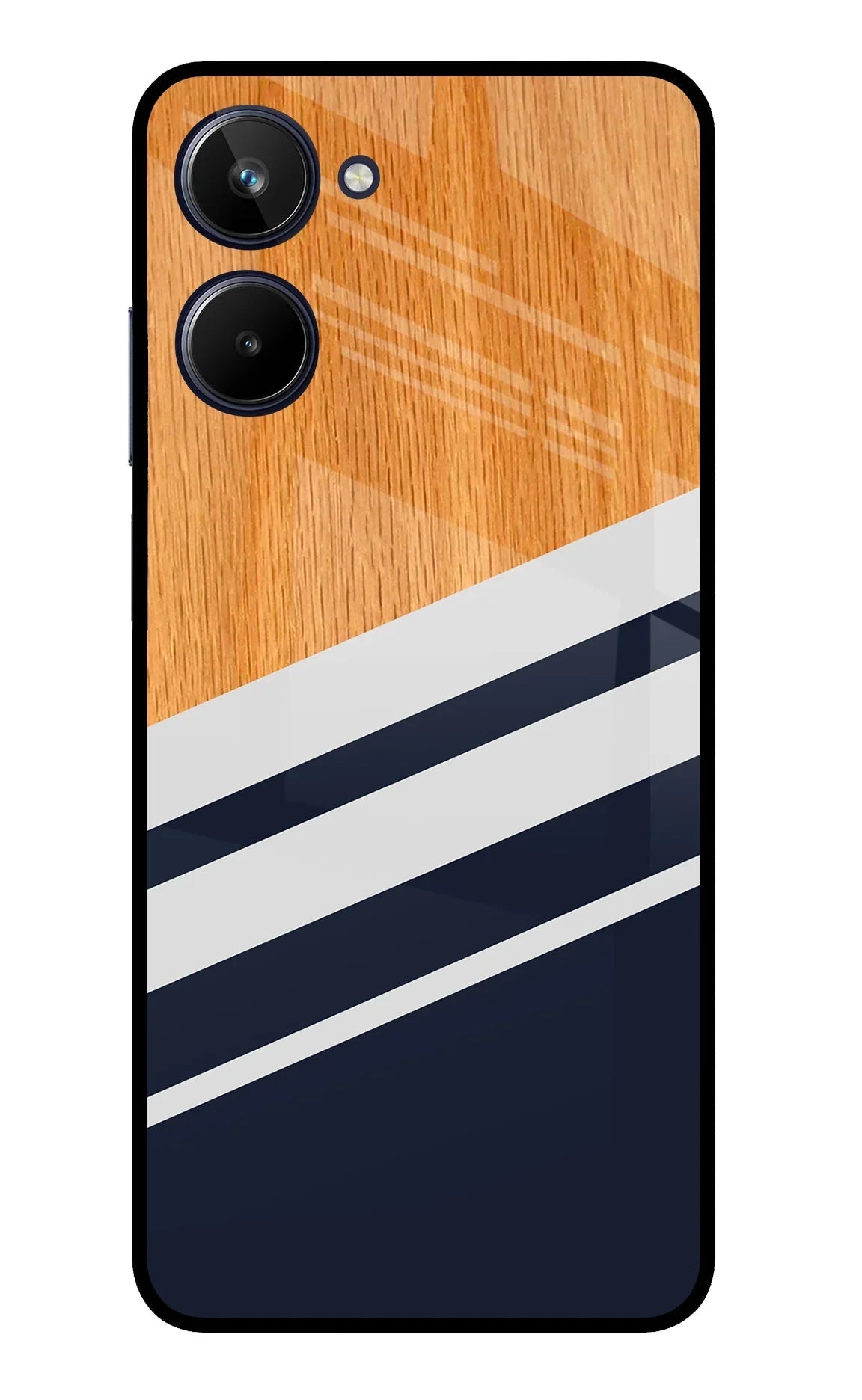 Blue and white wooden Realme 10 Back Cover