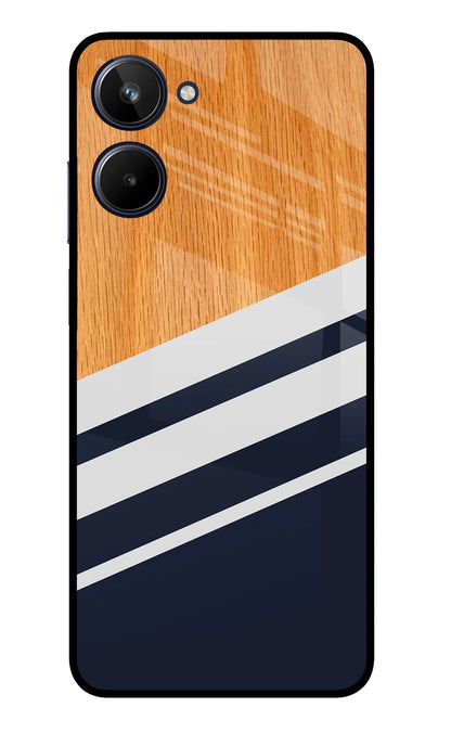 Blue and white wooden Realme 10 Back Cover