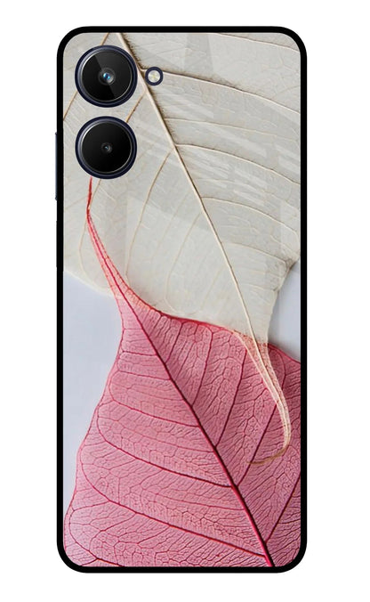 White Pink Leaf Realme 10 Back Cover