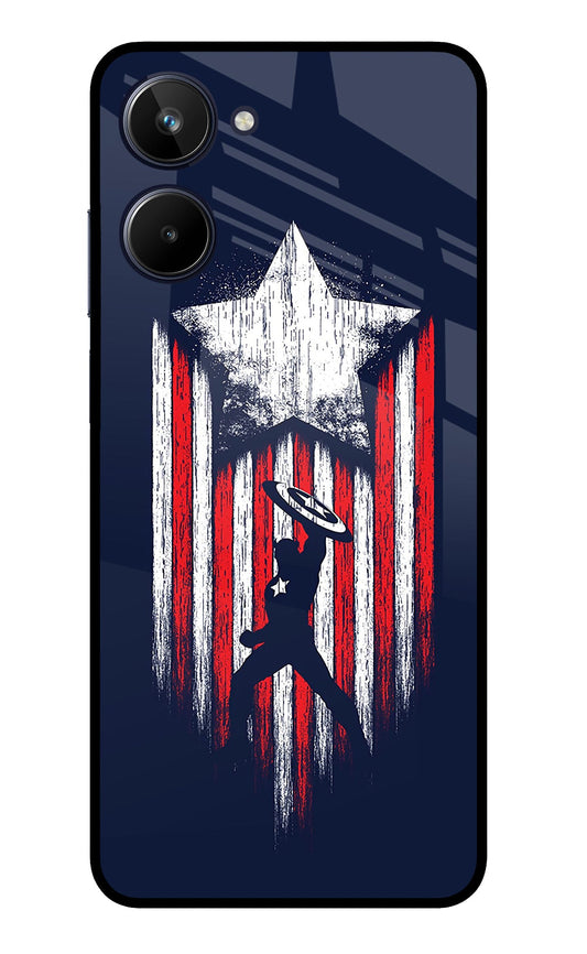 Captain America Marvel Art Realme 10 Glass Case