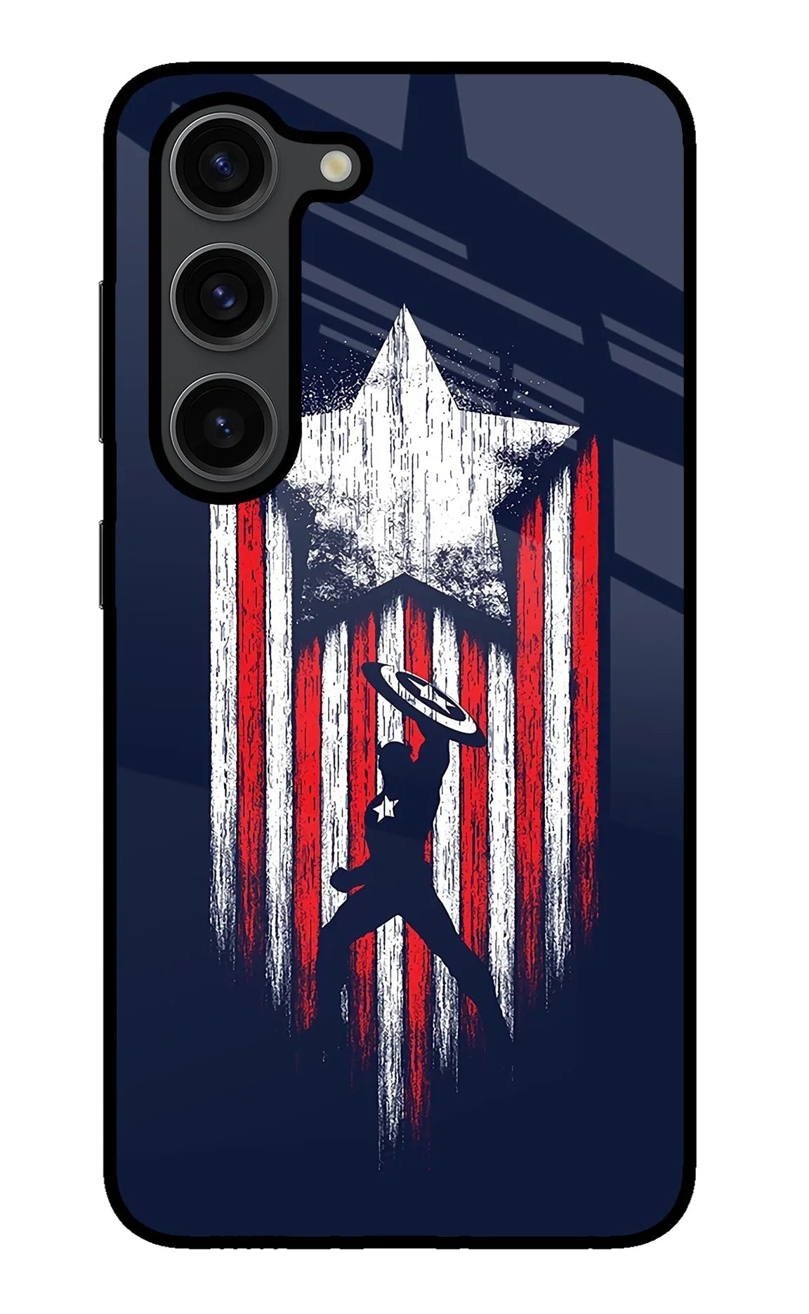 Captain America Marvel Art Samsung S23 Plus Glass Case