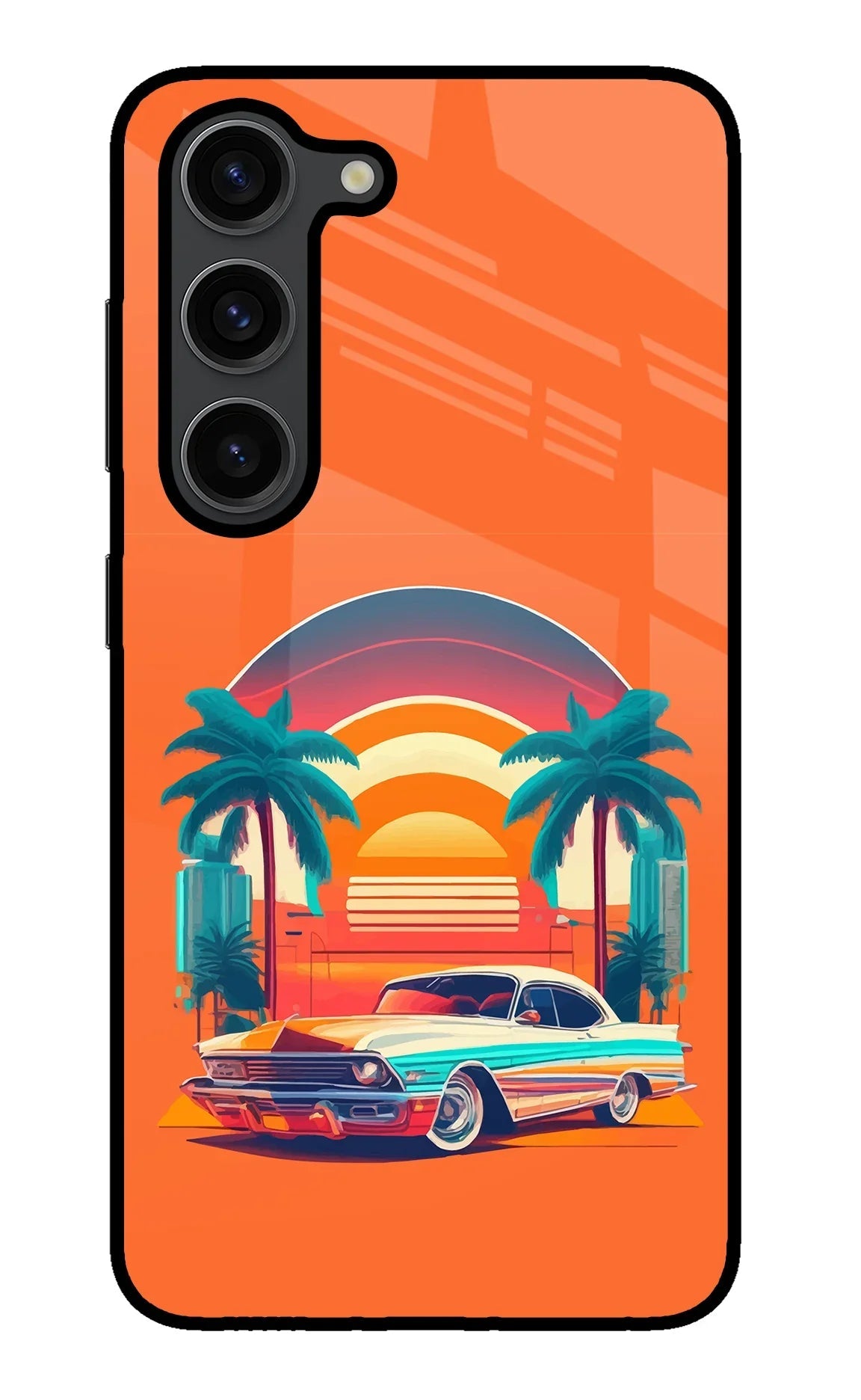 Palm Drive 80s Samsung S23 Plus Glass Case