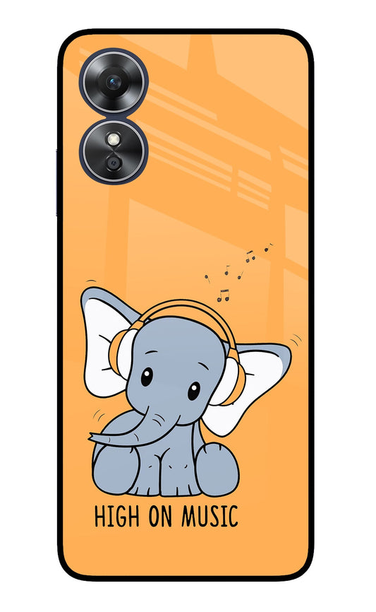 High On Music Oppo A17 Glass Case