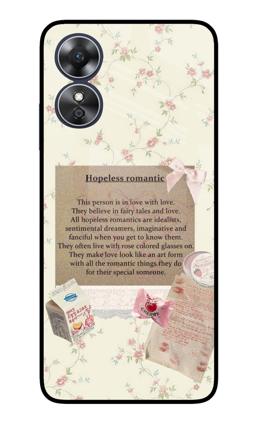Hopeless Romantic Oppo A17 Glass Case
