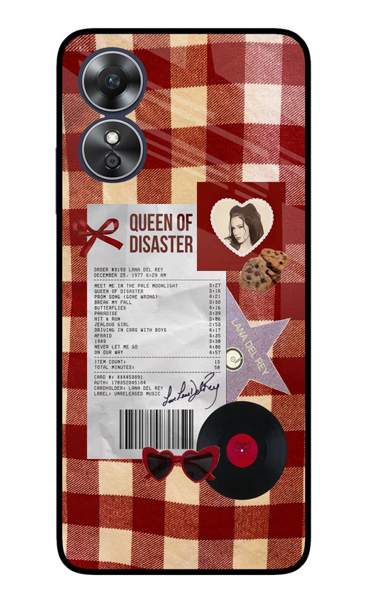Queen of Disaster Oppo A17 Glass Case