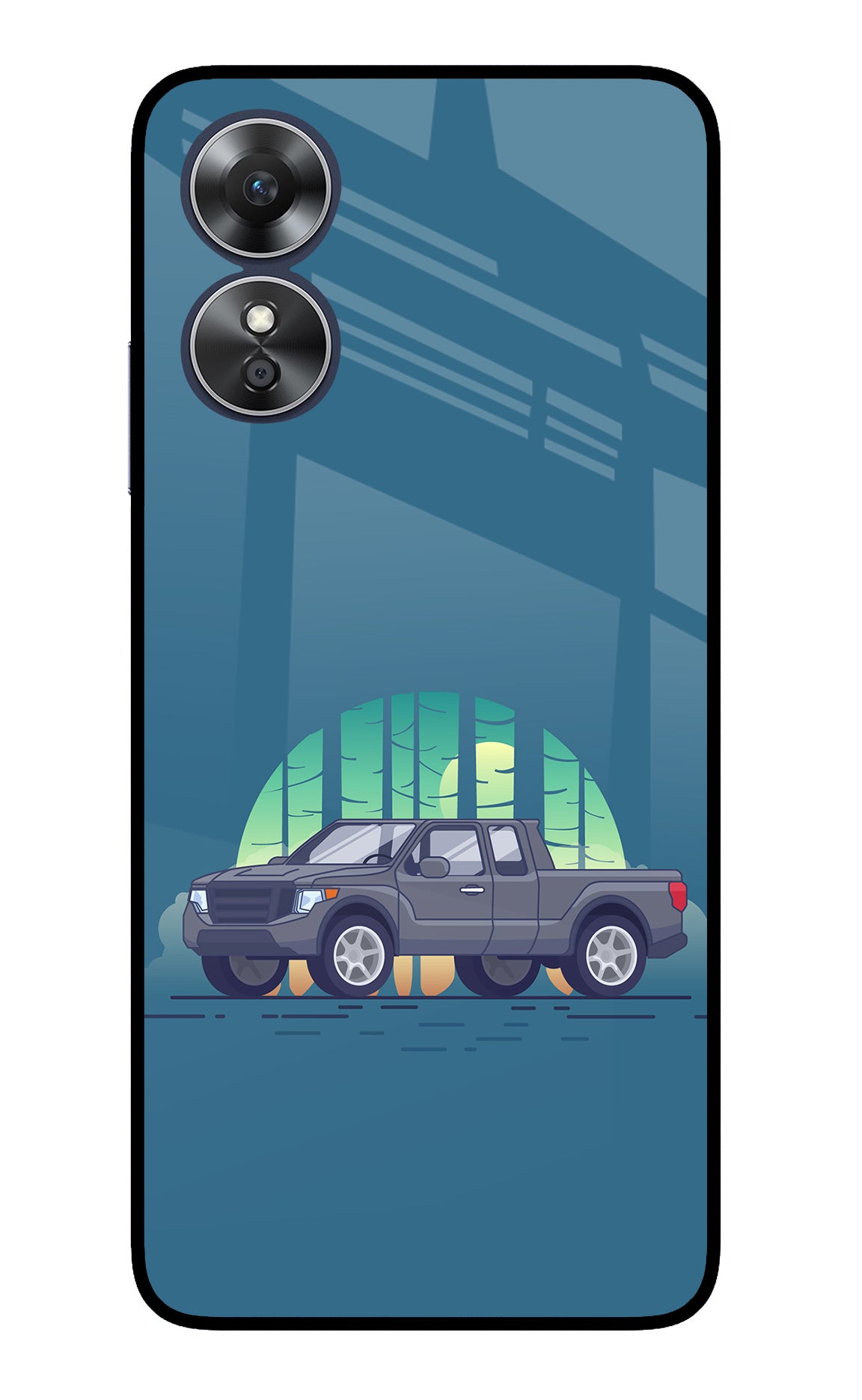 Retro Garage Vibe Oppo A17 Glass Case