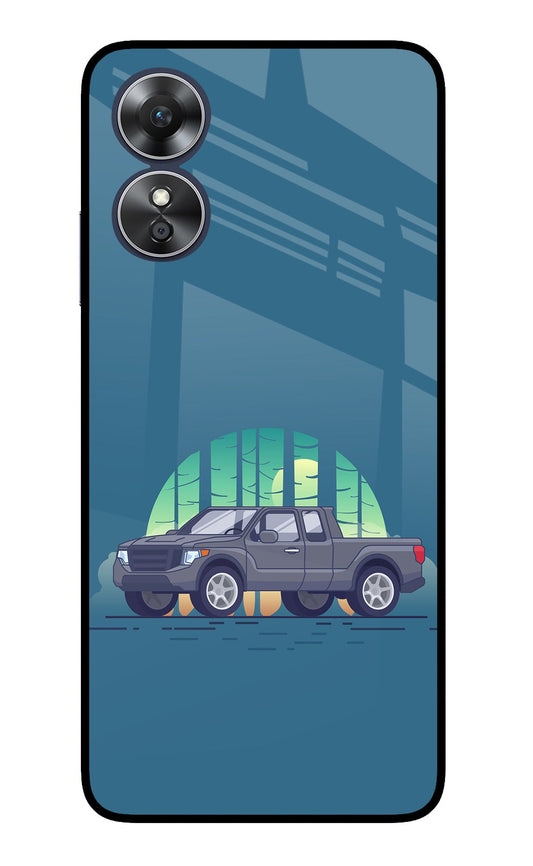Retro Garage Vibe Oppo A17 Glass Case