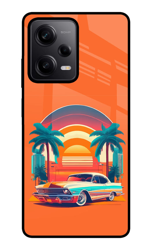 Palm Drive 80s Poco X5 5G Glass Case