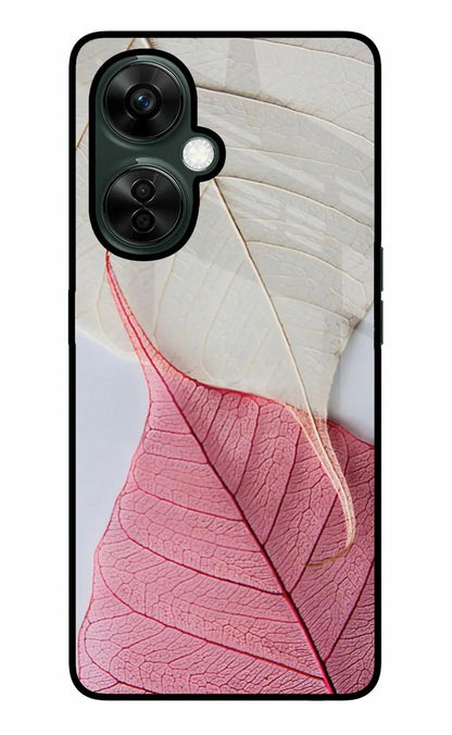 White Pink Leaf OnePlus Nord CE 3 Lite 5G Back Cover