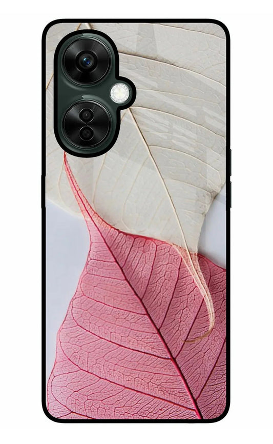 White Pink Leaf OnePlus Nord CE 3 Lite 5G Back Cover