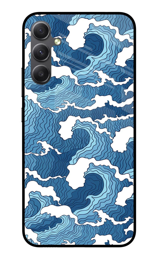 Blue Waves Samsung A34 5G Glass Case