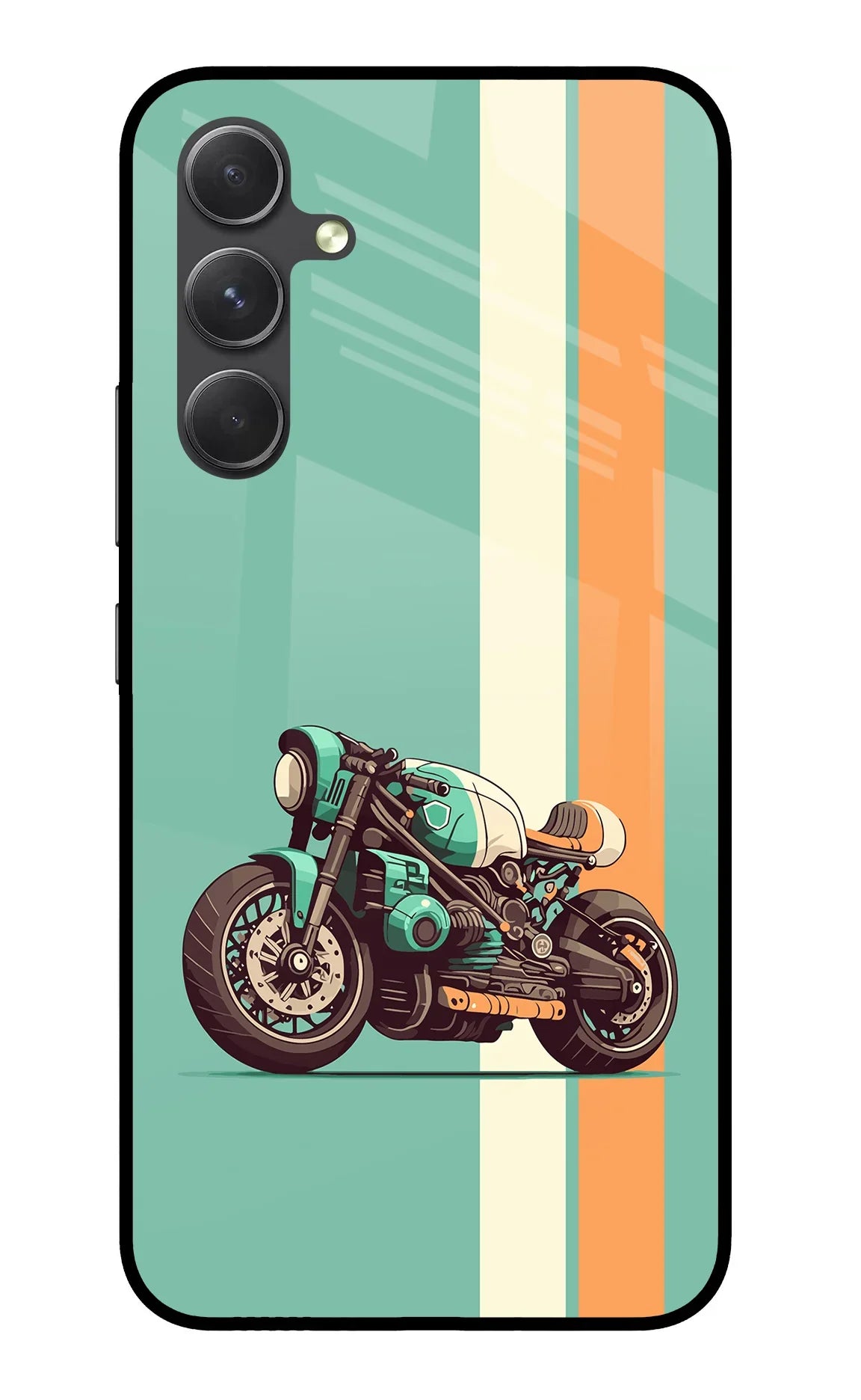 Striped Moto Drift Samsung A54 5G Glass Case