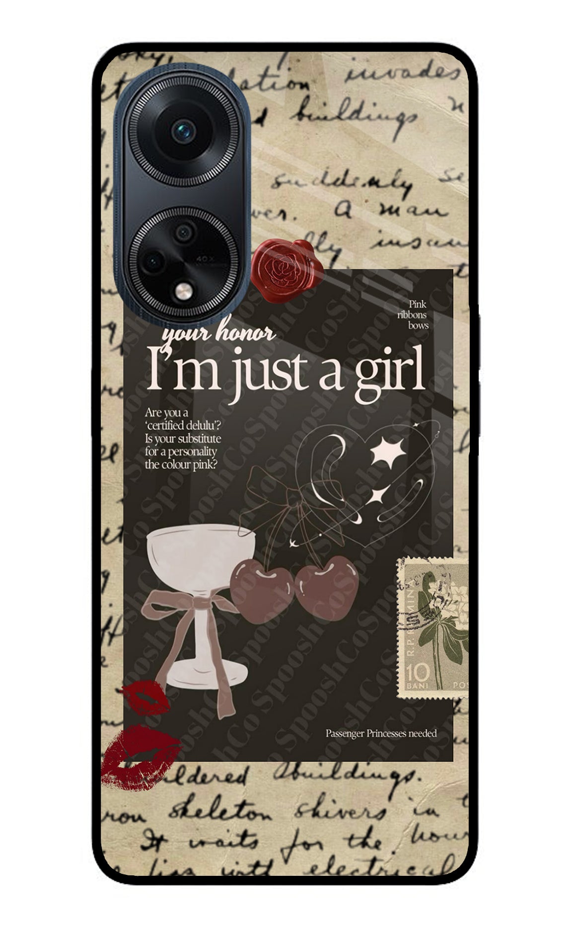I am just a girl Oppo F23 Glass Case
