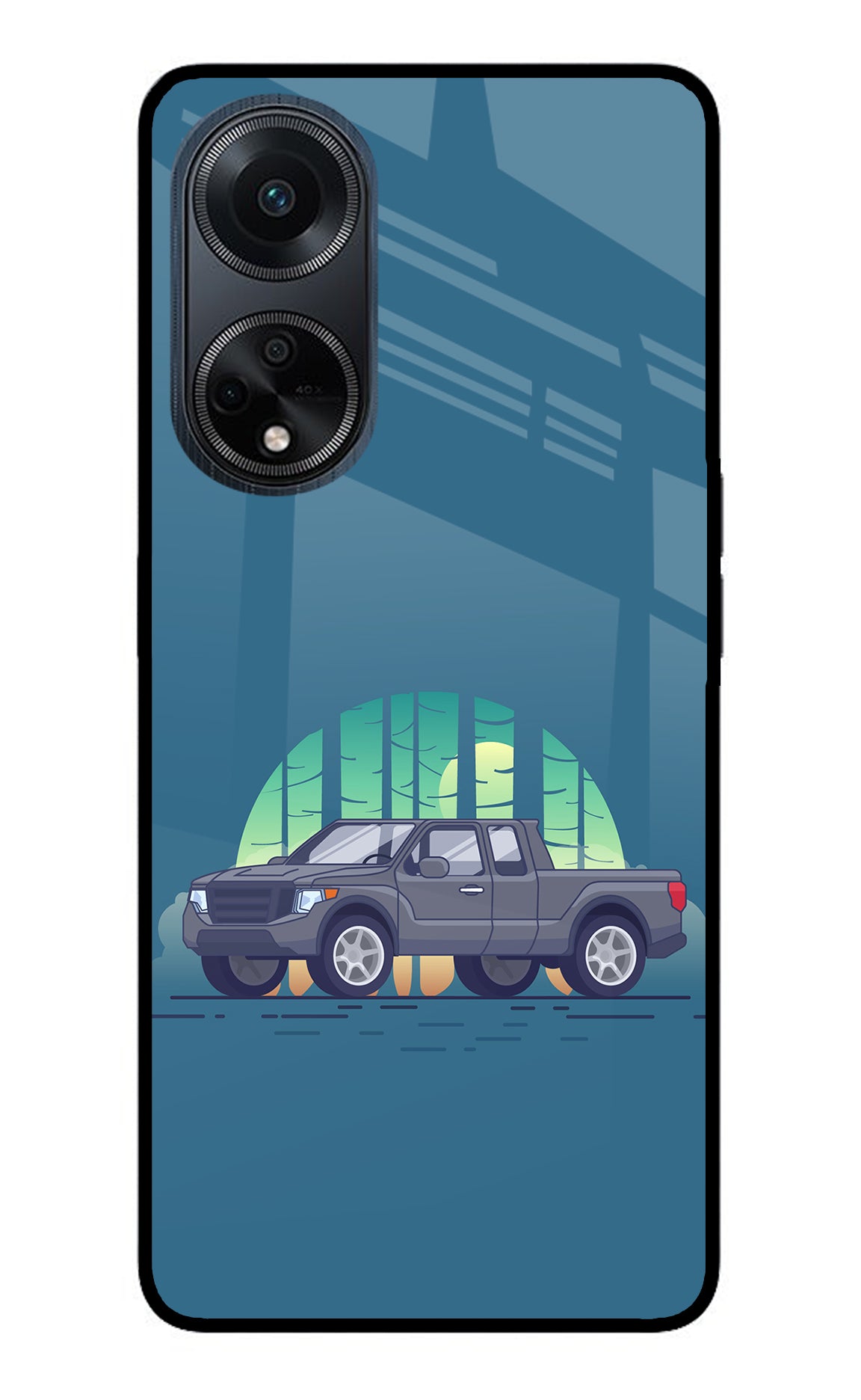 Retro Garage Vibe Oppo F23 Glass Case