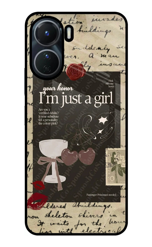 I am just a girl Vivo T2x 5G Glass Case