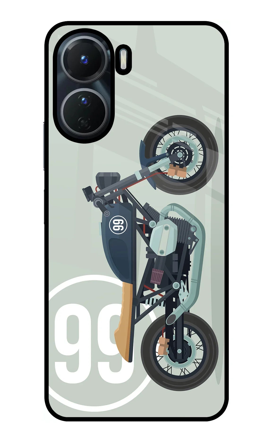 Classic Cafe Racer 99 Vivo T2x 5G Glass Case