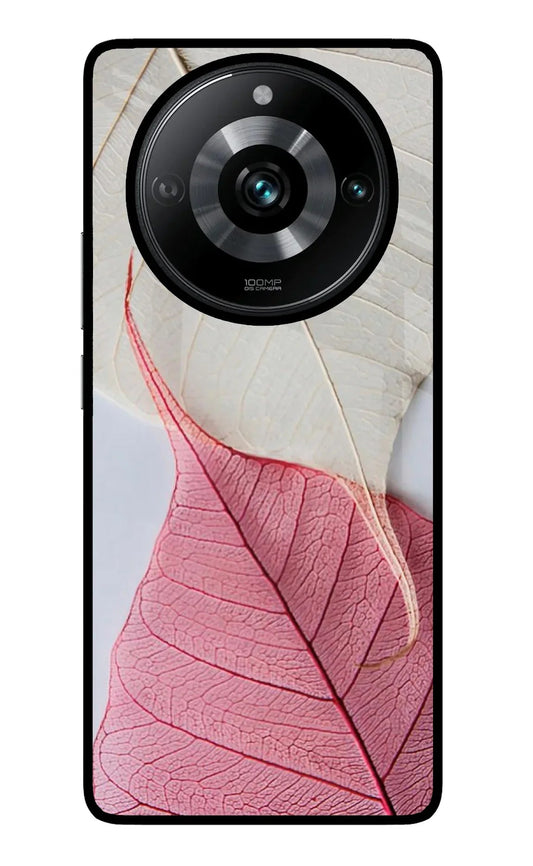 White Pink Leaf Realme Narzo 60 Pro Back Cover