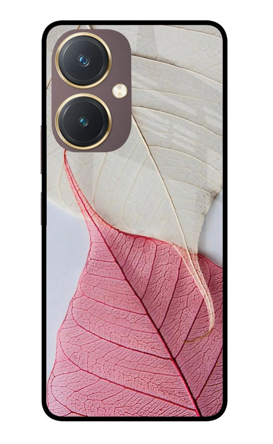 White Pink Leaf Vivo Y27 Back Cover