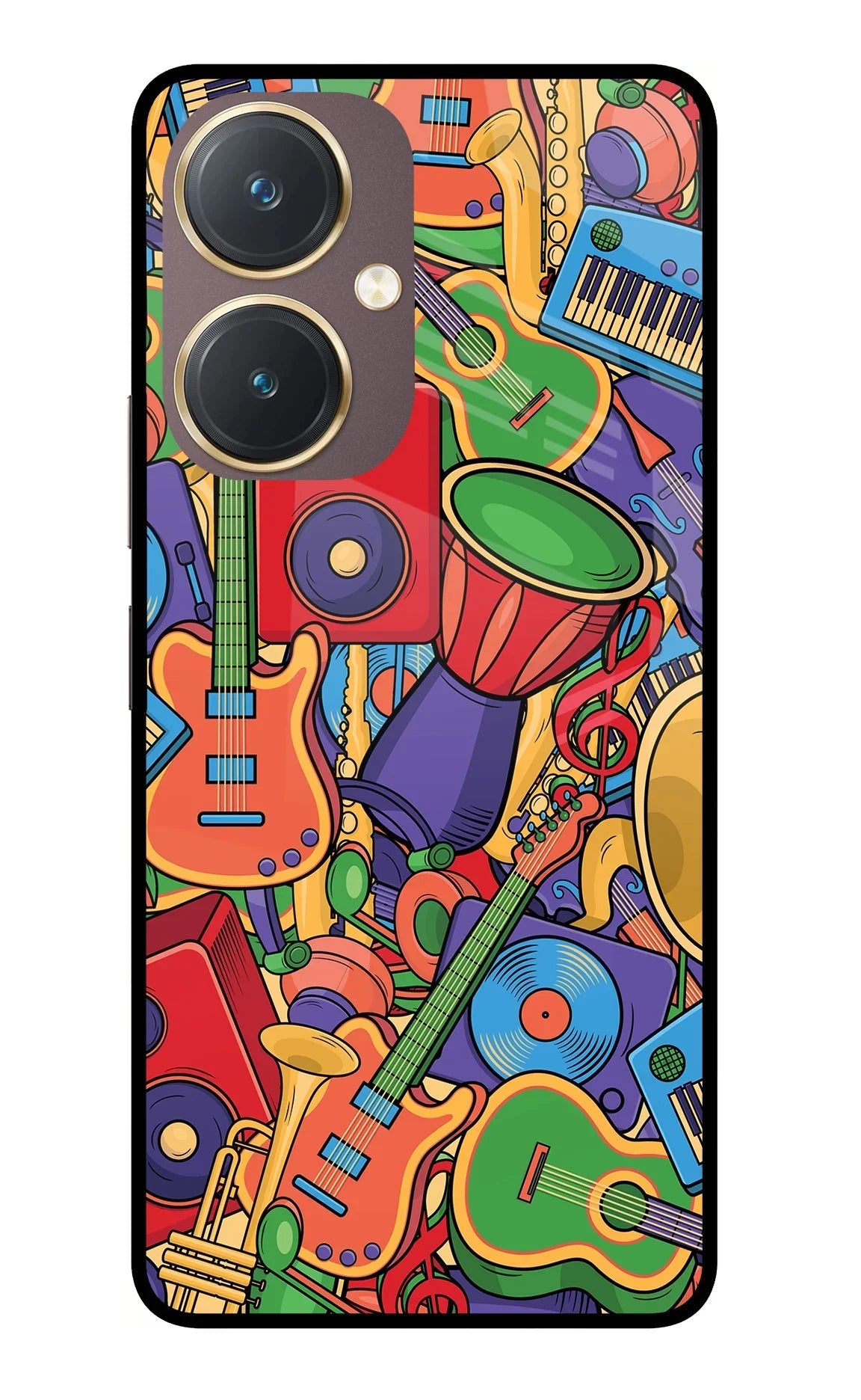 Music Instrument Doodle Vivo Y27 Glass Case