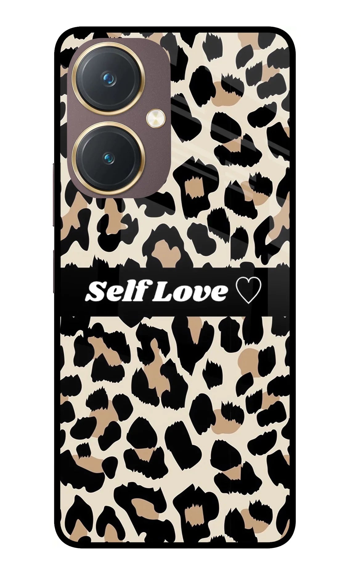Leopard Print Self Love Vivo Y27 Glass Case
