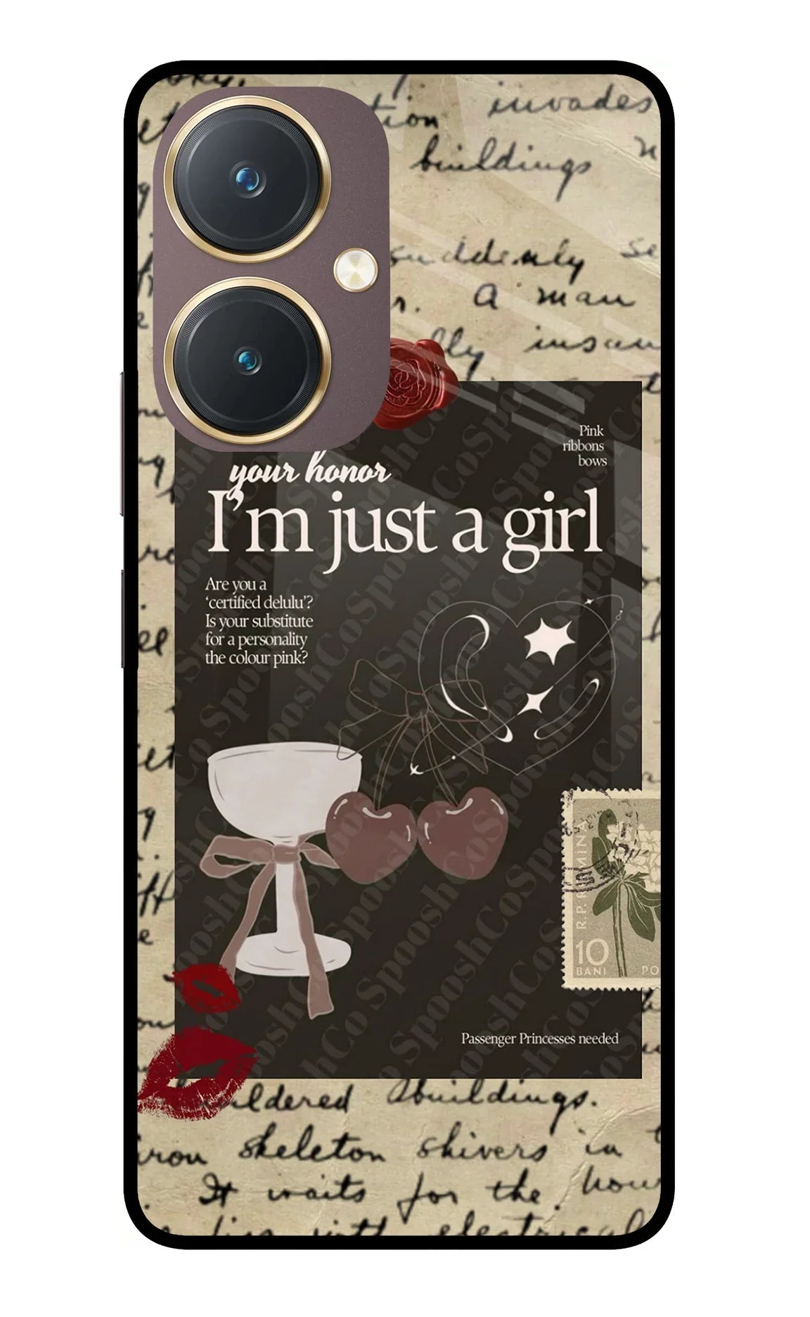 I am just a girl Vivo Y27 Glass Case