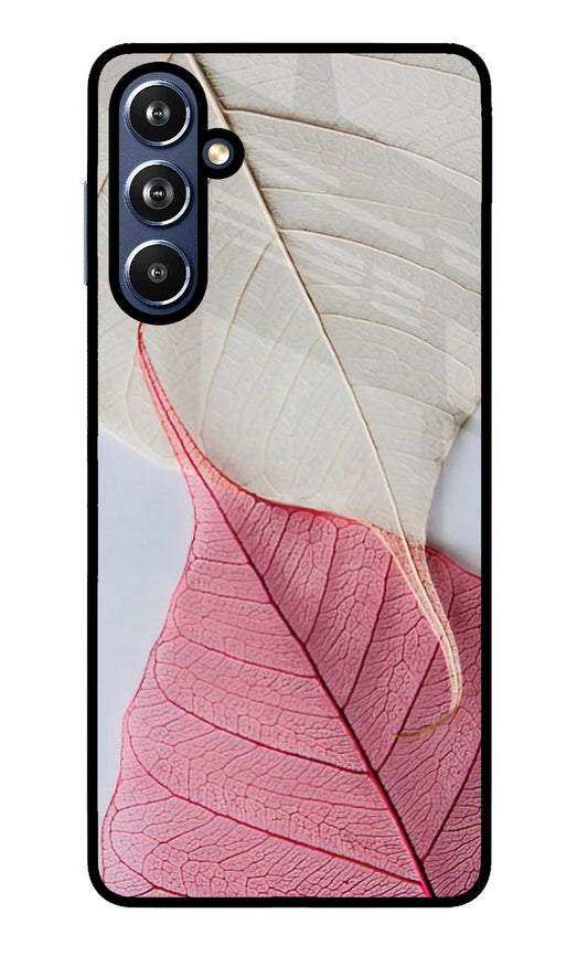 White Pink Leaf Samsung F54 5G Back Cover