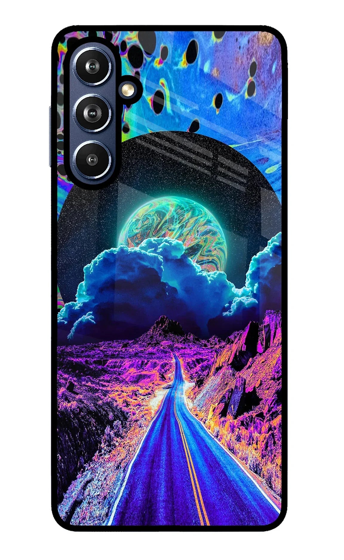 Psychedelic Painting Samsung F54 5G Glass Case