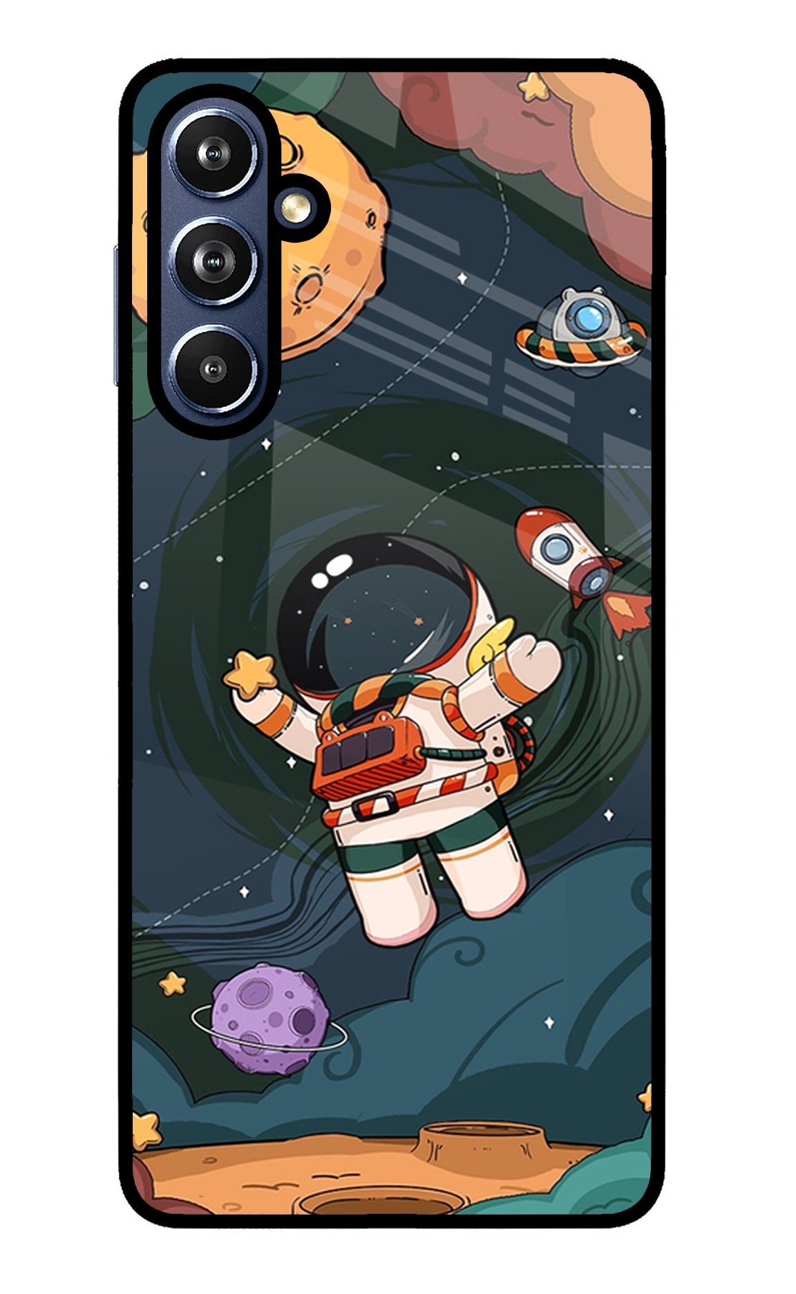 Cartoon Astronaut Samsung F54 5G Back Cover