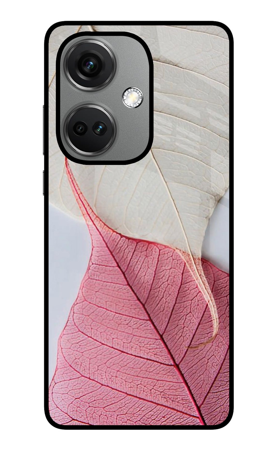 White Pink Leaf OnePlus Nord CE 3 5G Back Cover