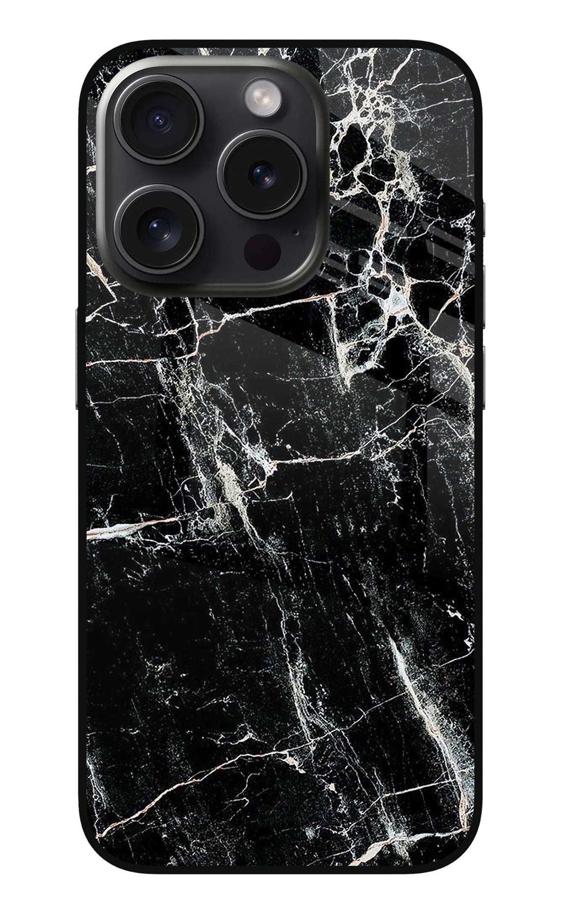 Black Marble Texture iPhone 15 Pro Back Cover